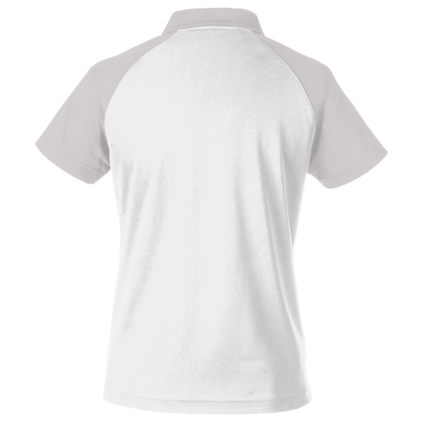 Team 365 Women's Command Snag-Protection Colorblock Polo, White / Sport Silver, Back view