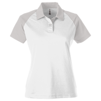 Team 365 Women's Command Snag-Protection Colorblock Polo, White / Sport Silver, Front view