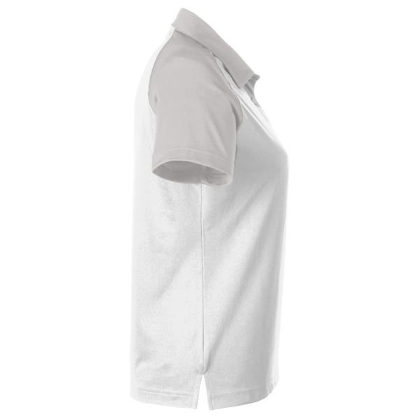 Team 365 Women's Command Snag-Protection Colorblock Polo, White / Sport Silver, Right Sleeve view