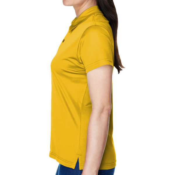 Team 365 Women's Command Snag Protection Polo, Sport Athletic Gold, Left Sleeve view