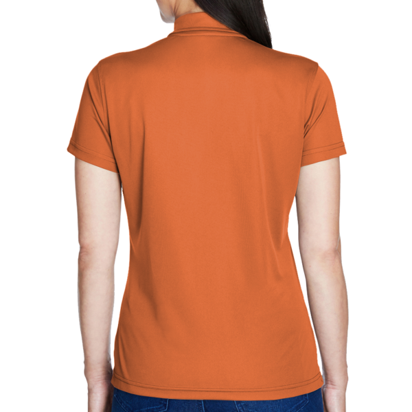 Team 365 Women's Command Snag Protection Polo, Sport Burnt Orange, Back view