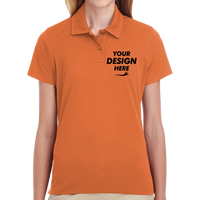 Team 365 Women's Command Snag Protection Polo, Sport Burnt Orange, Front view, Mockup