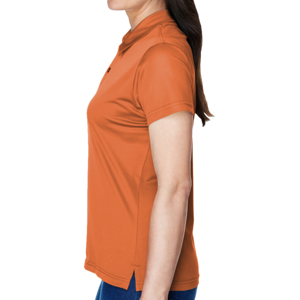 Team 365 Women's Command Snag Protection Polo, Sport Burnt Orange, Left Sleeve view