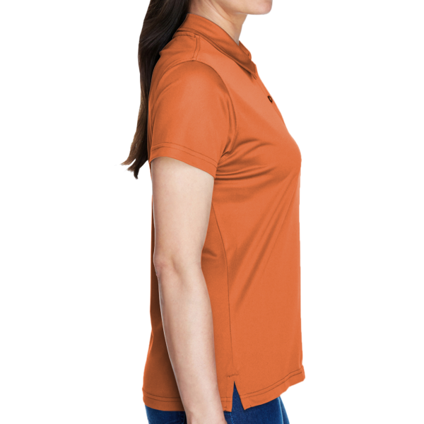 Team 365 Women's Command Snag Protection Polo, Sport Burnt Orange, Right Sleeve view