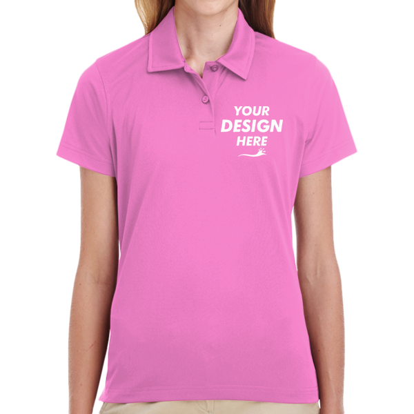 Team 365 Women's Command Snag Protection Polo, Sport Charity Pink, Front view, Mockup