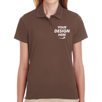 Team 365 Women's Command Snag Protection Polo, Sport Dark Brown, Front view, Mockup