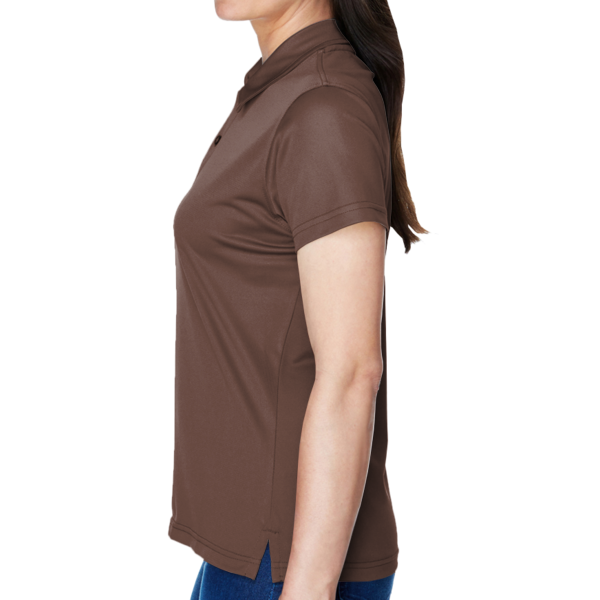 Team 365 Women's Command Snag Protection Polo, Sport Dark Brown, Left Sleeve view