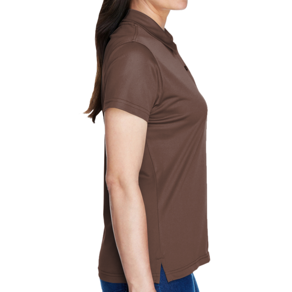 Team 365 Women's Command Snag Protection Polo, Sport Dark Brown, Right Sleeve view