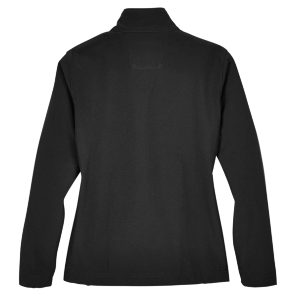 Team 365 Women's Leader Soft Shell Jacket, Black, Back view