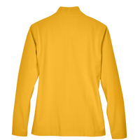 Team 365 Women's Leader Soft Shell Jacket, Sport Athletic Gold, Back view
