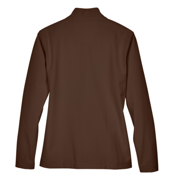 Team 365 Women's Leader Soft Shell Jacket, Sport Dark Brown, Back view