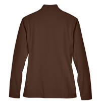 Team 365 Women's Leader Soft Shell Jacket, Sport Dark Brown, Back view