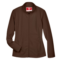 Team 365 Women's Leader Soft Shell Jacket, Sport Dark Brown, Front view