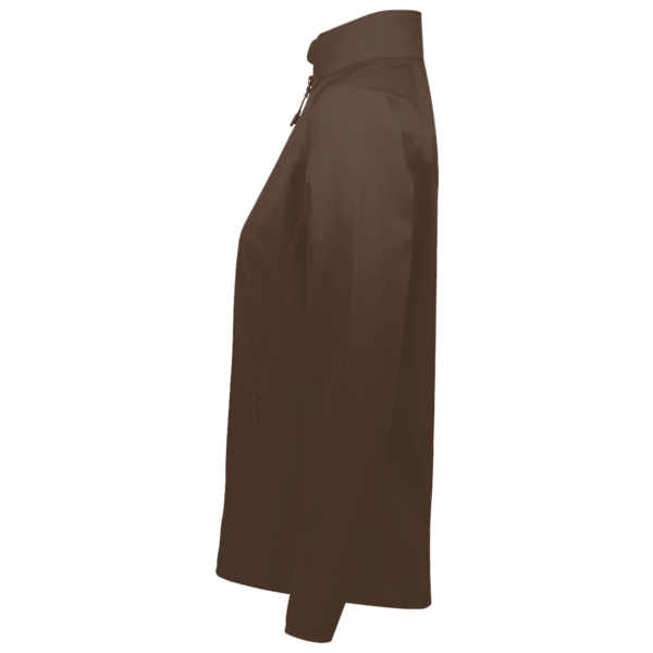 Team 365 Women's Leader Soft Shell Jacket, Sport Dark Brown, Left Sleeve view