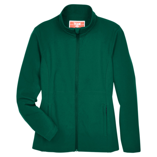 Team 365 Women's Leader Soft Shell Jacket, Sport Forest, Front view