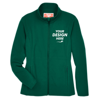 Team 365 Women's Leader Soft Shell Jacket, Sport Forest, Front view, Mockup