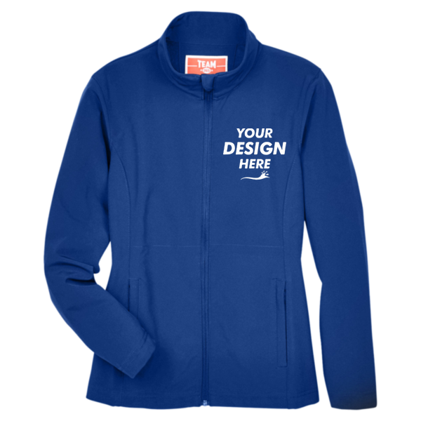 Team 365 Women's Leader Soft Shell Jacket, Sport Royal, Front view, Mockup