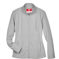 Team 365 Women's Leader Soft Shell Jacket, Sport Silver, Front view