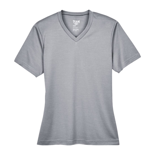 Team 365 Women's Sonic Heather Performance T-Shirt, Athletic Heather, Front view