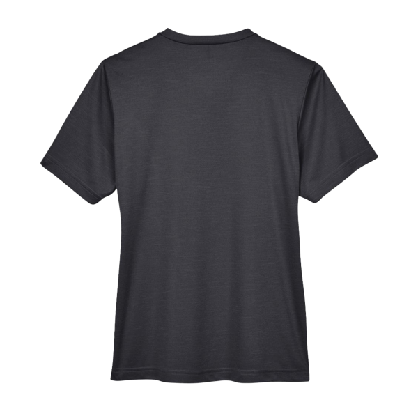Team 365 Women's Sonic Heather Performance T-Shirt, Black Heather, Back view