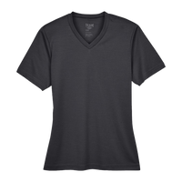 Team 365 Women's Sonic Heather Performance T-Shirt, Black Heather, Front view