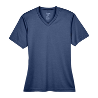 Team 365 Women's Sonic Heather Performance T-Shirt, Sport Dark Navy Heather, Front view