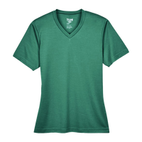 Team 365 Women's Sonic Heather Performance T-Shirt, Sport Forest Heather, Front view