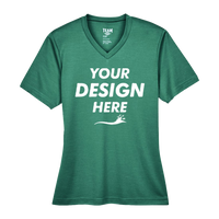 Team 365 Women's Sonic Heather Performance T-Shirt, Sport Forest Heather, Front view, Mockup