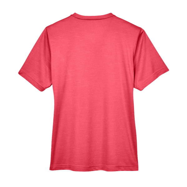 Team 365 Women's Sonic Heather Performance T-Shirt, Sport Red Heather, Back view