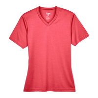 Team 365 Women's Sonic Heather Performance T-Shirt, Sport Red Heather, Front view