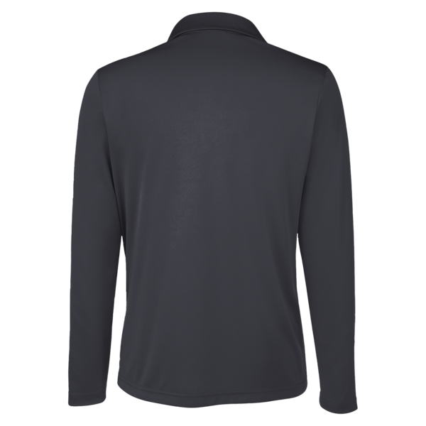 Team 365 Women's Zone Performance Long Sleeve Polo, Black, Back view