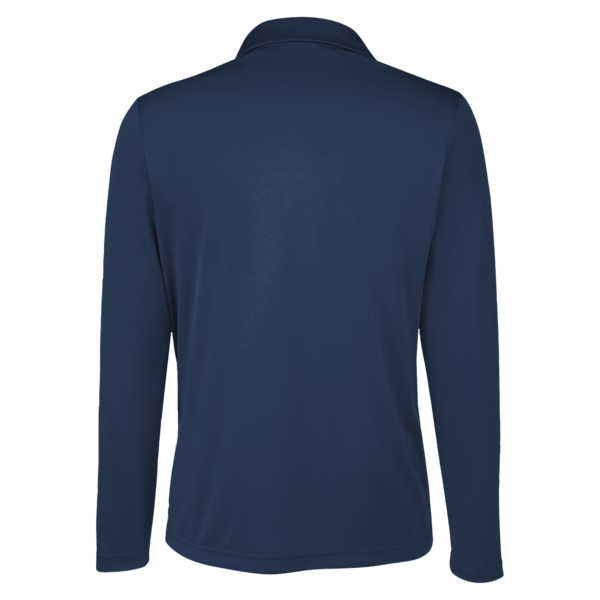 Team 365 Women's Zone Performance Long Sleeve Polo, Sport Dark Navy, Back view