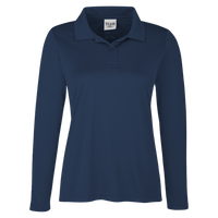 Team 365 Women's Zone Performance Long Sleeve Polo, Sport Dark Navy, Front view