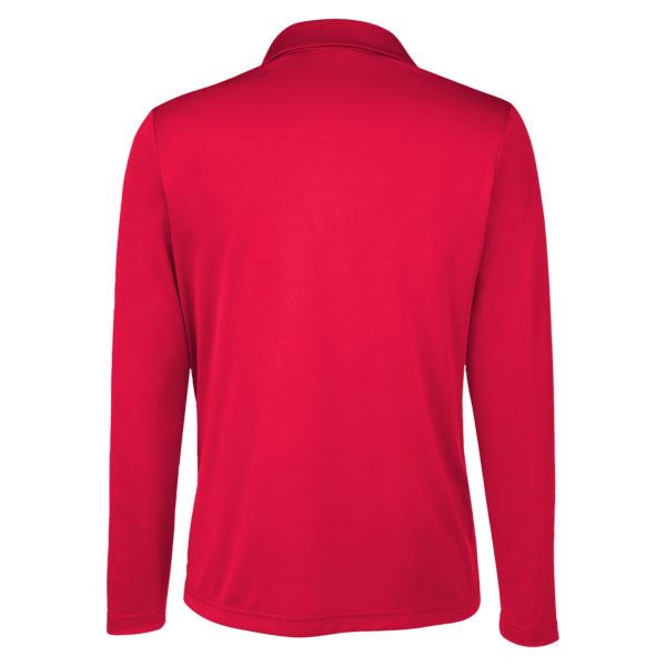 Team 365 Women's Zone Performance Long Sleeve Polo, Sport Red, Back view