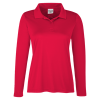 Team 365 Women's Zone Performance Long Sleeve Polo, Sport Red, Front view
