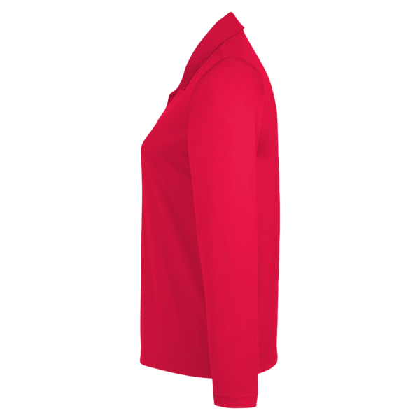 Team 365 Women's Zone Performance Long Sleeve Polo, Sport Red, Left Sleeve view
