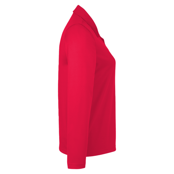 Team 365 Women's Zone Performance Long Sleeve Polo, Sport Red, Right Sleeve view
