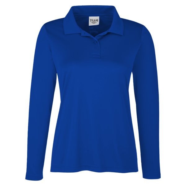 Team 365 Women's Zone Performance Long Sleeve Polo, Sport Royal, Front view
