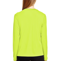 Team 365 Women's Zone Performance Long Sleeve T-Shirt, Safety Yellow, Back view