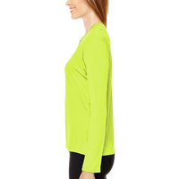 Team 365 Women's Zone Performance Long Sleeve T-Shirt, Safety Yellow, Left Sleeve view