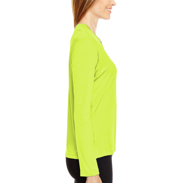 Team 365 Women's Zone Performance Long Sleeve T-Shirt, Safety Yellow, Right Sleeve view