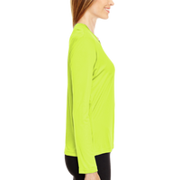 Team 365 Women's Zone Performance Long Sleeve T-Shirt, Safety Yellow, Right Sleeve view