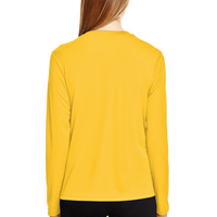 Team 365 Women's Zone Performance Long Sleeve T-Shirt, Sport Athletic Gold, Back view