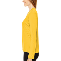 Team 365 Women's Zone Performance Long Sleeve T-Shirt, Sport Athletic Gold, Left Sleeve view