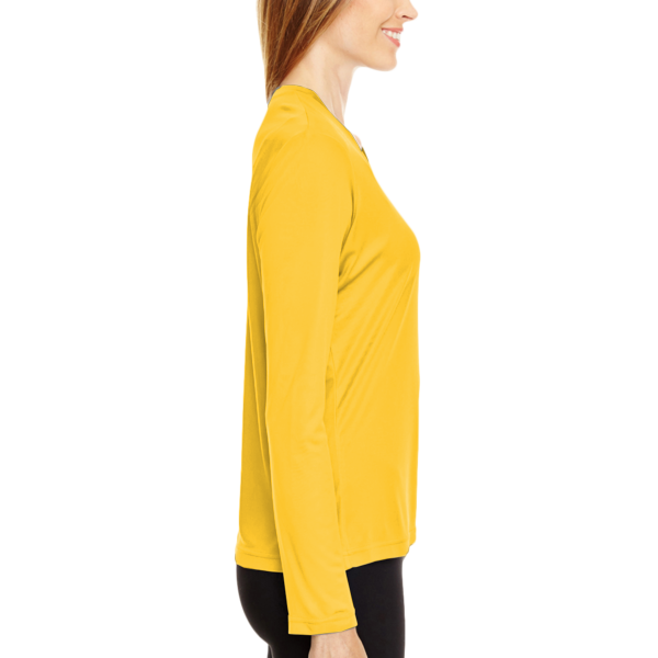 Team 365 Women's Zone Performance Long Sleeve T-Shirt, Sport Athletic Gold, Right Sleeve view