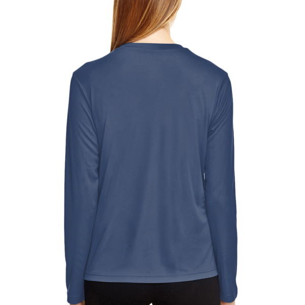 Team 365 Women's Zone Performance Long Sleeve T-Shirt, Sport Dark Navy, Back view