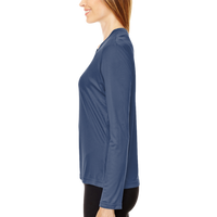 Team 365 Women's Zone Performance Long Sleeve T-Shirt, Sport Dark Navy, Left Sleeve view