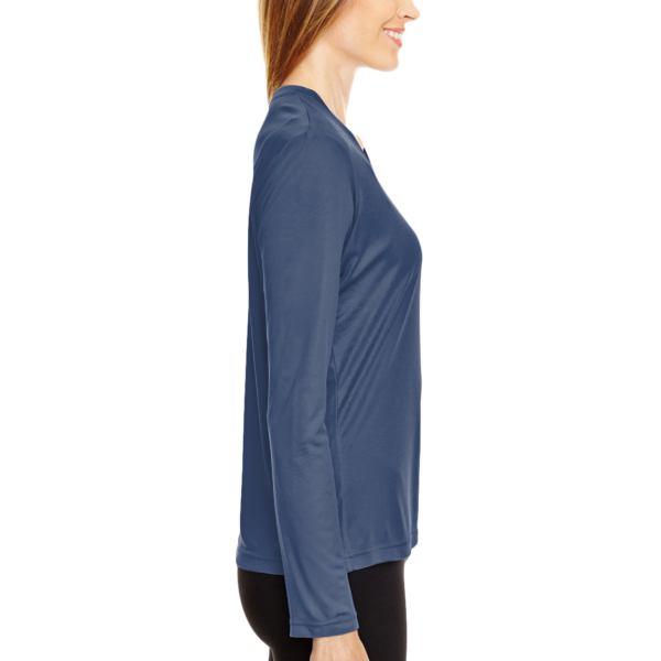 Team 365 Women's Zone Performance Long Sleeve T-Shirt, Sport Dark Navy, Right Sleeve view