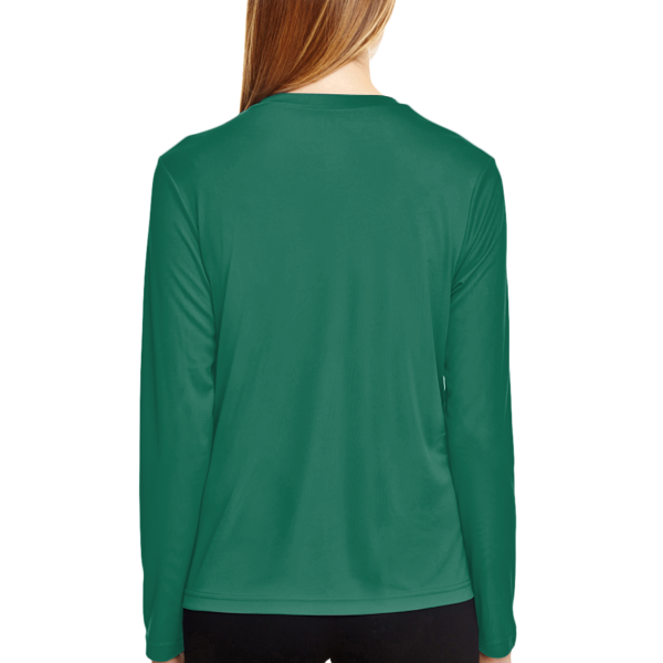 Team 365 Women's Zone Performance Long Sleeve T-Shirt, Sport Forest, Back view
