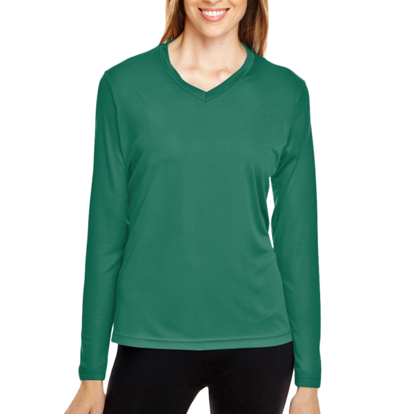 Team 365 Women's Zone Performance Long Sleeve T-Shirt, Sport Forest, Front view